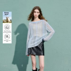 3COLOUR·S | New Spring Striped Glitter Sweater Loose Womens