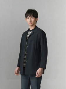 Spring New Men Business Casual Hawaiian Collar Single Button Texture Jacket