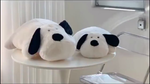 หมอนตุ๊กตาลูกสุนัขสีดำและสีขาวขนาด 70 ซมเหมาะกับของขวัญวันเกิดหมอนตุ๊กตาลูกสุนัขจัดส่งทันทีในกรุงเทพฯตุ๊กตาสำหรับหอพัก