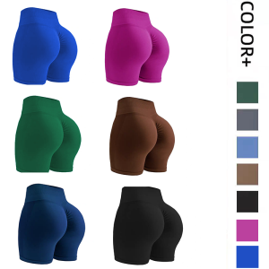 High Waist Fitness Shorts Womens Seamless Yoga Running Gym Training Three-quarter Length Breathable Moisture Wicking Butt Lifting Shorts