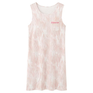 Miiow | Pure Cotton Sleepwear Womens Style Summer New Version With Chest Pad Mid-Length Dress Home Clothes Can Be Worn Outside