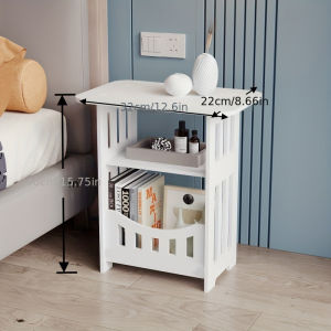 Modern Nordic Style Wooden Storage Table - Multipurpose Bedside & Living Room Organizer Non-Waterproof Wood Material