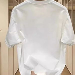 White Pure Cotton Short Sleeve T-Shirt Mens Summer Loose Fit 2025 New Style Teenage Body T-Shirt Trendy Casual Wear