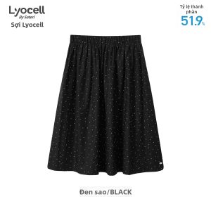 JNXS | Chân Váy A-Line Chấm Bi Thoáng Khí Mềm Mại Tencel Pha Cotton