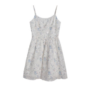Korean Style White Dots Floral Dress