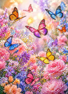 Kayou | Paint By Numbers Kit for Adults Beginner 40X50CM DIY Floral Butterfly Canvas Painting Home Wall Decor Art Craft Gift Unframed