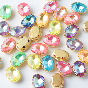 10x14mm Oval Hand Sewn Diamond Colored Water Diamond Horse Eye Diy Jewelry Accessories Clothing Accessories Shoes Hats Matching