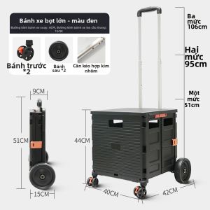 Xe Đẩy Gấp Có Bánh Lớn Đèn Cầu Thang