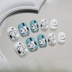 2025 New Childrens Wearable Nail Art Stickers Fragrance-Free Toxin-Free Snoopy Sanrio Girls Nail Decorations Easy Application