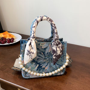 Monet Garden Oil Painting Style Large Capacity Canvas Tote Bag Womens Commuter Shoulder Handbag Crossbody Bag Soft Handle