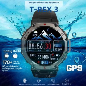 Đồng Hồ Thông Minh Quân Sự T-Rex 3 Tích Hợp GPS La Bàn Máy Đo Độ Cao Áp Kế Chống Nước 5 ATM Chuẩn IP69K Màn Hình AMOLED Hỗ Trợ Gọi Bluetooth Cho Android & iOS