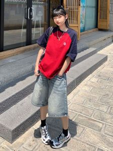 กางเกงยีนส์ทรงหลวมเอวสูงสไตล์อเมริกันสำหรับผู้หญิง กางเกงขายาวทรงหลวมสไตล์ฮิปฮอป สไตล์ย้อนยุค สีเข้ม ฤดูใบไม้ผลิและฤดูร้อน