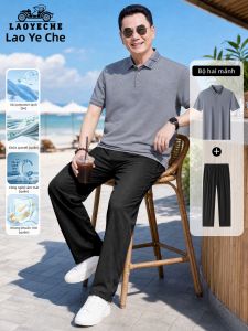 LAOYECHE | Bộ Đồ Thể Thao Mùa Hè Thoáng Khí Dành Cho Nam từ Vải Linen Tencel