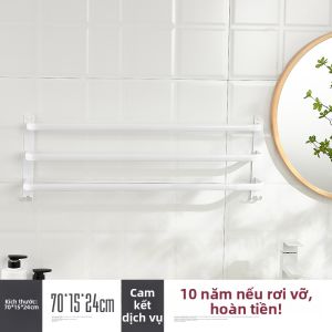 Kệ Treo Khăn Tắm Đa Tầng Màu Trắng Dễ Lắp Đặt Nhôm