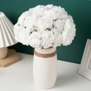 Hoa Mẫu Đơn Lụa Hồng Giả Bó Hoa Trang Trí Đám Cưới Nhà Vườn Bàn Tiệc Mùa Thu