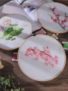 Embroider DIY Handmade Self-Embroidery Material Package Fan Beginner Archaistic Circular Fan Suzhou Embroidery Embroidered Ping An Fu Protective Talisman