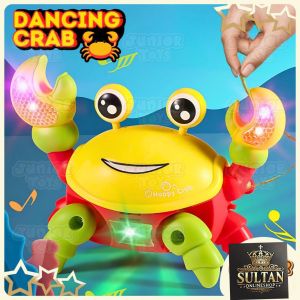 Mainan kepiting sensor joget menyala lampu 3d  melatih kreatif anak