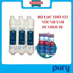 Bộ lõi lọc nước 123 đúc liền nối nhanh Sunhouse chính hãng dùng cho cây nước nóng lạnh model SHA76214CK-S SHA76215CK