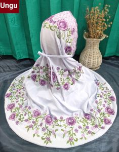 Mukena Terusan Dewasa Bahan Katun PolinoMotif Bunga Mahadewi Cantik