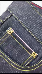 Jeans Denim Selvegge Accent Raw Denim 15 Oz Black Indigo