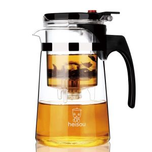 Ấm Pha Trà Thủy Tinh Heisou Có Lõi Lọc Dung Tích 750ml Chịu Nhiệt Tốt