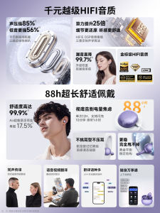 Wireless Bluetooth Ear Clip Style Bone Conduction Sports Suitable AI Translation Long Battery Life New 2025 Sony Compatible