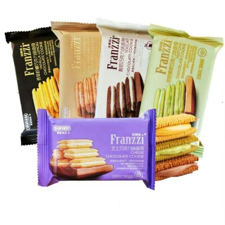 Franzzi Sandwich Cookies 70G Matcha Yogurt Lemon Black Chocolate Flavor ...