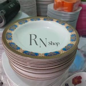 PIRING MELAMIN MOTIF BATIK KERAMIK NAGA BARU PIRING MAKAN CEKUNG ISI 6 PCS