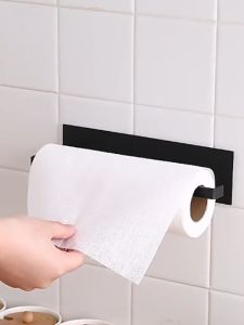 Stainless Steel Bathroom Tissue Holder Kitchen Paper Tower Holder Toilet-Roll-Rack Wall Mounted Toilet Roll Self Adhesive Towel Rack