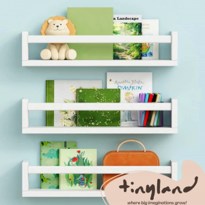 Floating Nursery Book Shelves for Wall Natural Wood Wall Bookshelf for Kids Room