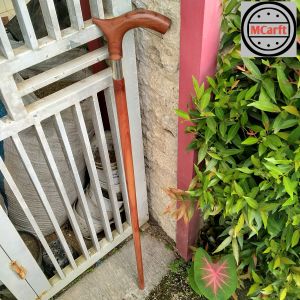 Tongkat jalan kayu nogosari nagasari model variasi ring stainless C129