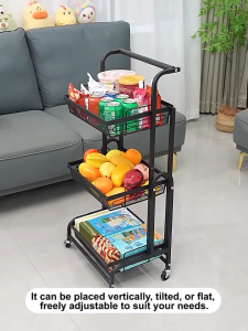 BMZAR Foldable Mobile Flower Stand Trolley storage rack Stand Floor Parallel Multifunctional Storage Rack Rust proof Plant Rack With Wheels