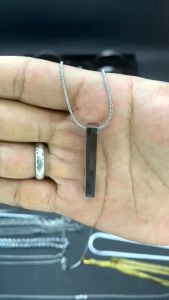 KALUNG TITANIUM RANTAI BULAT LIONTIN BALOK SIMPLE DAN KEREN RANTAI TITANIUM PRIA TERBARU