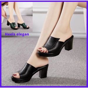heels kulit berkualitas terlaris dan kekinian banget(elegan)