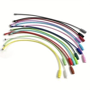 10pcs Stainless Steel Wire Keychain Cable Loop Colorful Screw Lock Rope Key Holder Outdoor Tools