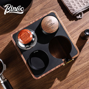 Trạm xáo trộn bincoo cho barista (51/58mm) trạm xáo trộn màu đen làm bằng quả óc chó có thể điều chỉnh trạm pha cà phê trạm Espresso cho phụ kiện Barista