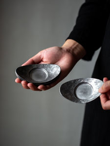 Handmade Old Style Tin Cup Mat Chinese Style Tea Set Tea Cup Heat Resistant Pad Gongfu Tea Ceremony Accessories Home Use