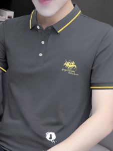 [Factory Batch One Piece Dropshipping] Embroider Pegasus Lapel Polo Shirt Pure Cotton Short Sleeve T-Shirt Mens Summer Tops