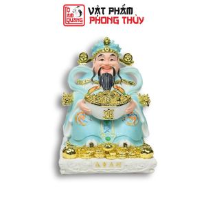 Tượng Thần Tiền xanh dương mệnh thủy mộc đá cao cấp để bàn thờ thần tài thu hút tài lộc may mắn TÔ TÂM QUANG
