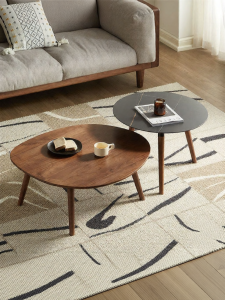 YUANSHI YUANSU | Solid Wood Slate Top Coffee Table