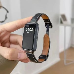 Leather Strap For Huawei Band 11Pro/11/10/9/8 Magnetic Watchband Replacement Sport Bracelet For Huawei Band 11Pro Smartband