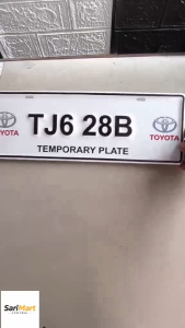 REFLECTORIZED CAR TEMPORARY PLATE – GALVANIZED METAL EMBOSSED | STANDARD LTO FONT STYLE | HEAVY DUTY