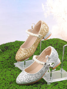 MENGBEIHUAN | Korean Style Princess Shoes with Rhinestones for Girls Low Heels