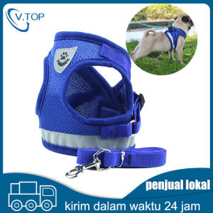 V.top Harness Rompi Reflective Soft + Leash Lead Tali Kucing Harness Anjing Kucing Tail Tuntun Kucing Tali Rompi Baju Kucing Cat Leash Dog Lea