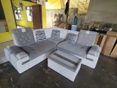 SOFA L SUDUT MINIMALIS UK 2m x 2m ( FREE ONGKIR 15KM )