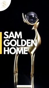 Tượng Nai Ngọc Vàng Đồng Laelia Cao Cấp Decor Nhà Cửa Kệ Tủ Bàn Phòng Khách Sang Trọng Phong Cách Hiện Đại