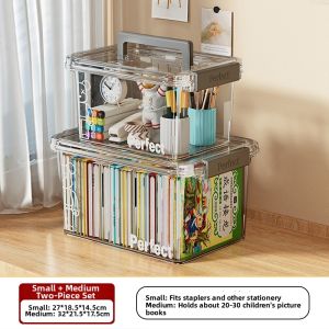 Large Capacity Transparent Book Storage Box