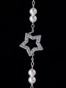 💖Swarovski💖Stella silver star pearl diamond bracelet S925 sterling silver womens fashion bracelet hypoallergenic non-allergenic Valentines Day gift birthday gift for girlfriend bestie