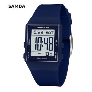 Sanda | Đồng Hồ Kỹ Thuật Số Nữ SANDA 6363 Đèn Nền LED Đồng Hồ Bấm Giờ Báo Thức 3ATM Dây Đeo Silicon Chống Nước Đồng Hồ Thể Thao Thanh Lịch