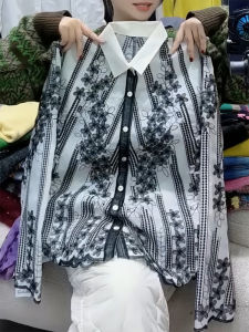 QINGNAER | Elegant Hong Kong Style Slimming Long Sleeve Shirt
